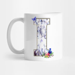 Name Initial Letter I and Blue Fairy Wren Mug